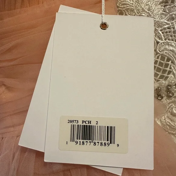 ✔️ Mac Duggal BNWT Pink Strapless Tulle Ruffle Gown #20573 - Picture 9 of 11